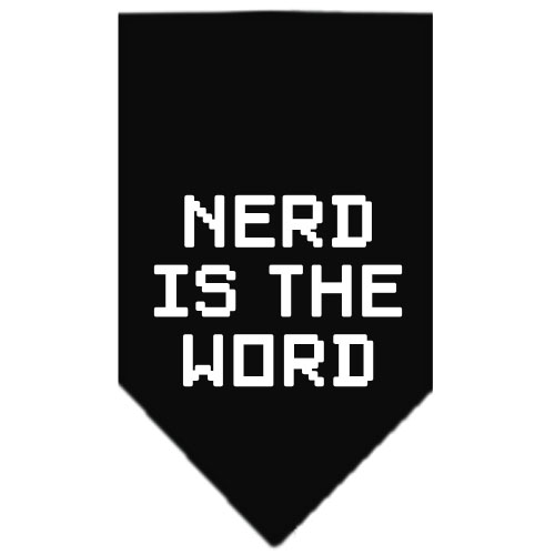 Nerd is the Word Screen Print Bandana Black Large